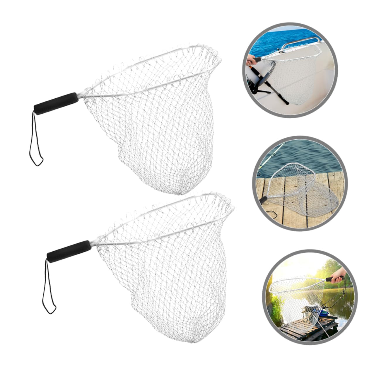 BESPORTBLE 2pezzi Rete in Ad Alta Resistenza Retino Per e Fiume e Portatile Con Manico Adatto Trote e Spigole