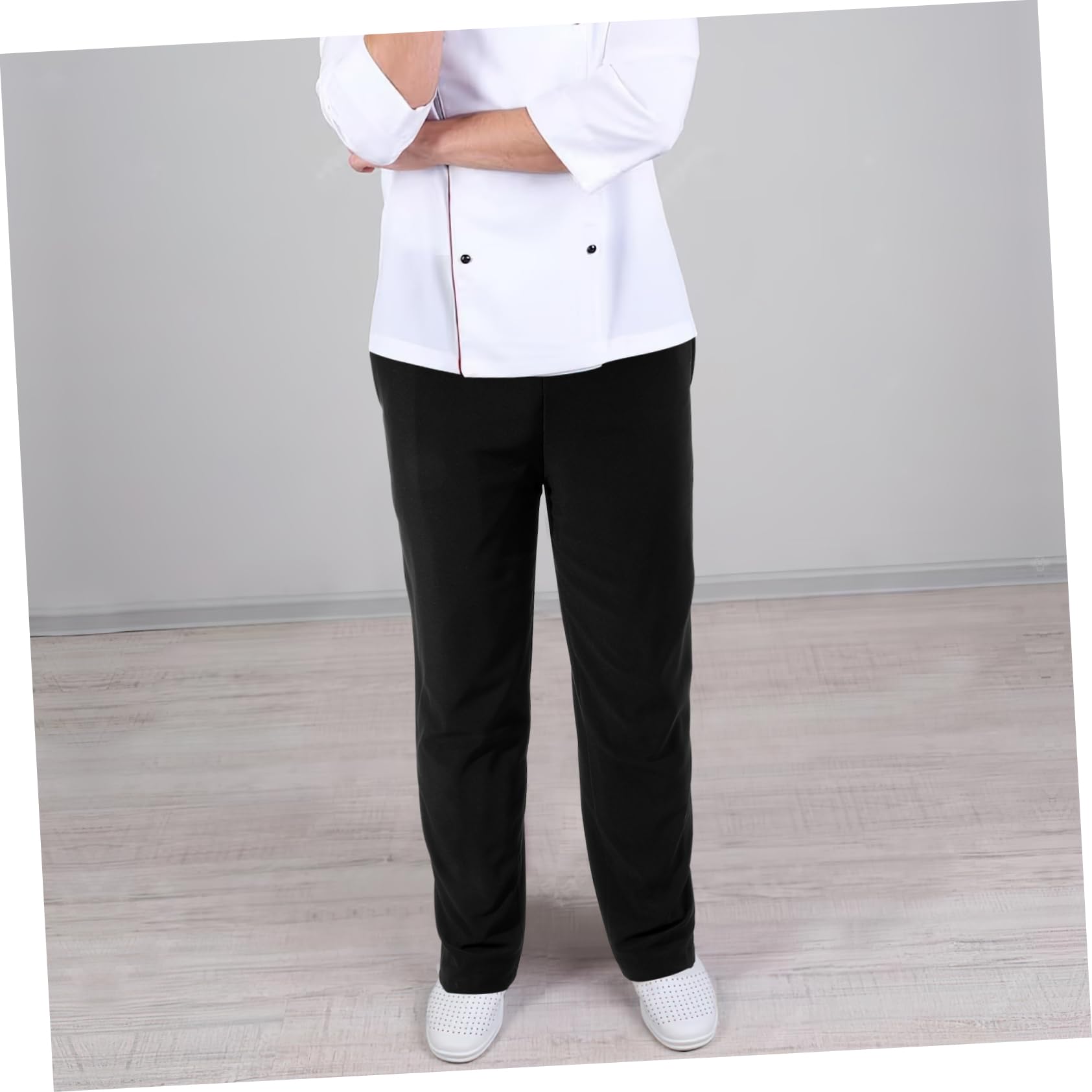 Pantaloni Taglia XXL Traspiranti da Cuoco Neri in Poliestere