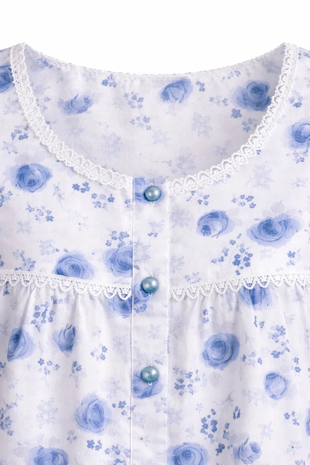 Silvia Camicia da Notte Donna Estiva Manica Corta Cotone Batista 01018
