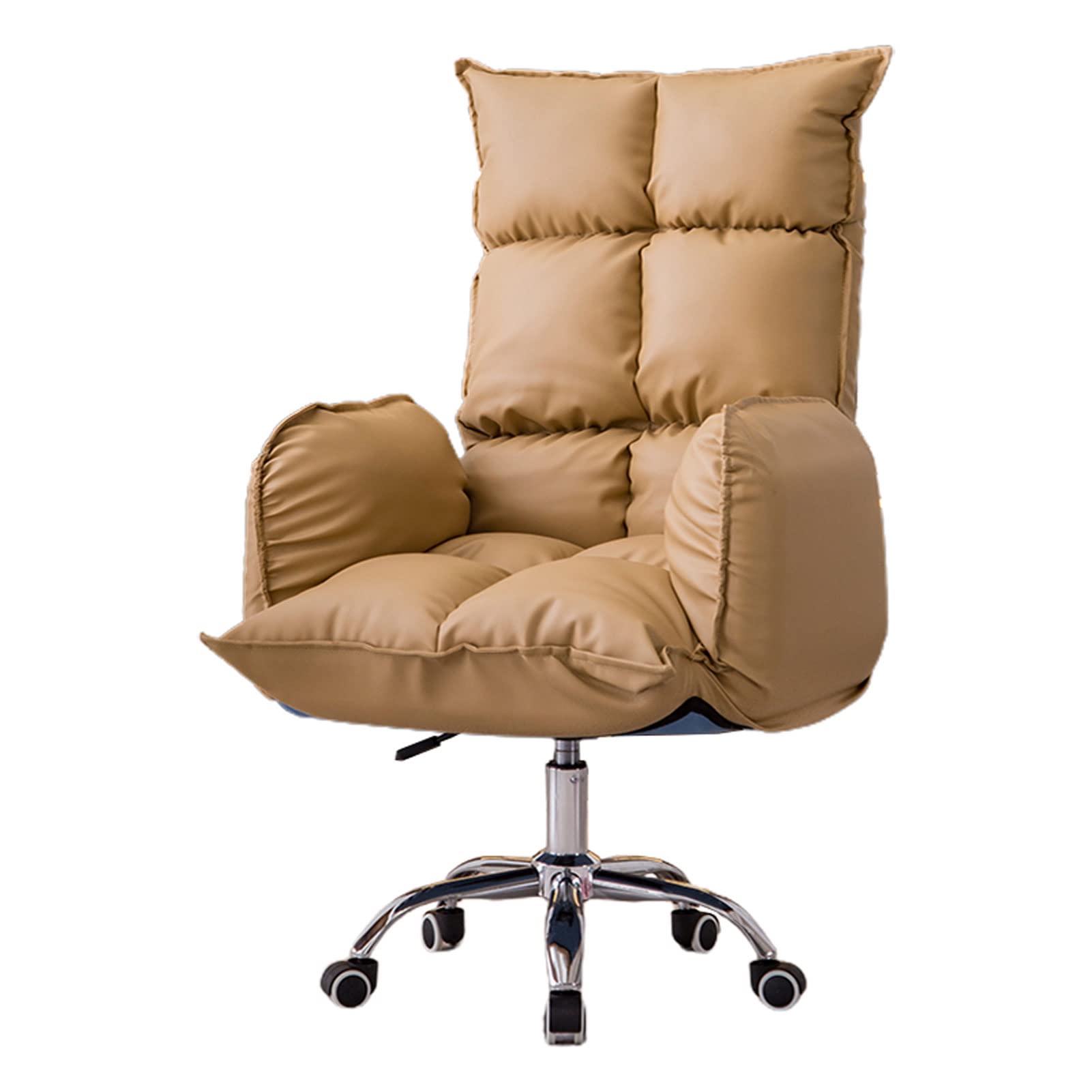 Xiaol Ergonomic Computer Swivel Chair, Adjustable Height Upholstered Armchair Task Chair for Bedroom & Study