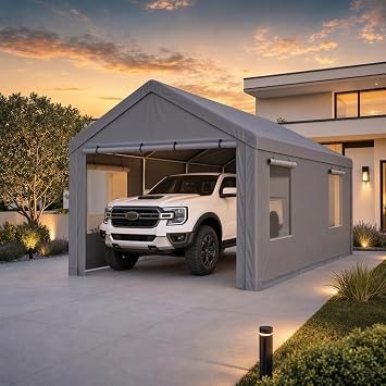 TOOLUCK 12x20 Heavy Duty Carport Portable Garage with Sidewalls