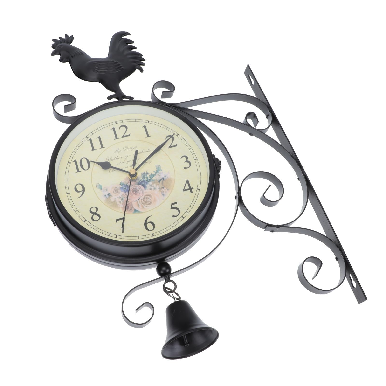 Horloge murale pour decoration hotel et sejour au style retro en fer
