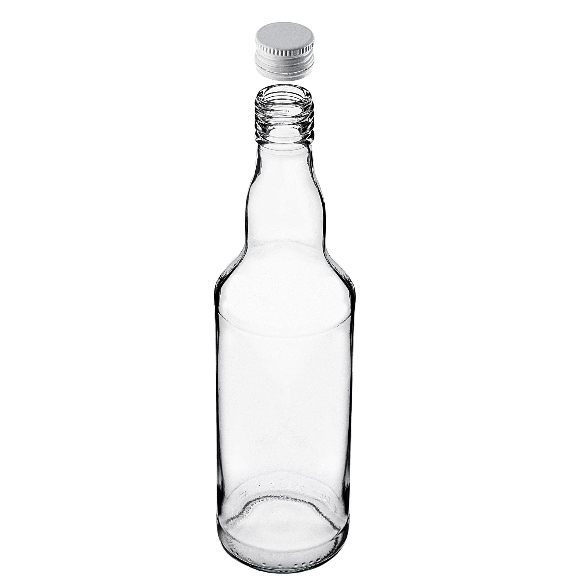 KADAX 50er Set Glasflaschen 500ml mit Schraubverschluss Weiß – Leere Flaschen zum Befüllen für Saft, Likör, Öl, Essig & Sirup, Refillable Glass Bottles