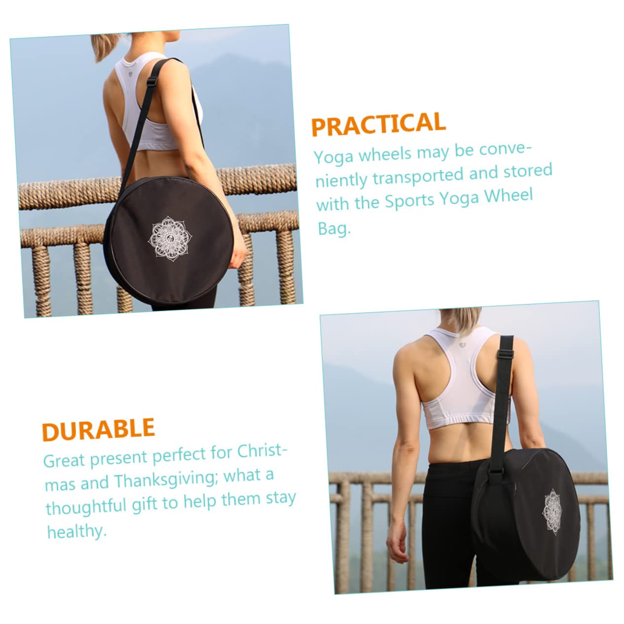 Happyyami 2stücke Yoga Aufbewahrungstasche Große Kapazität Sportzubehör Yoga Block Tasche Rückroller Organisator Tragegurt Für Yogazubehör