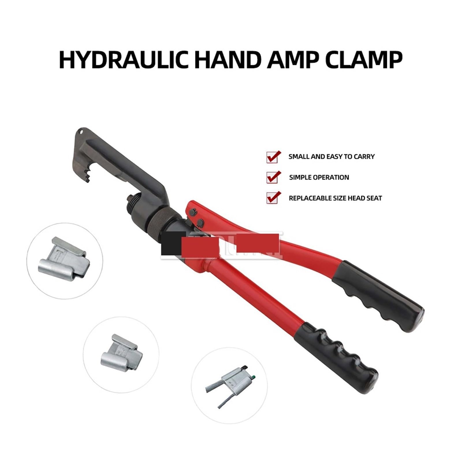 Zacisk do drutu 60kn, specjalne szczypce do zaciskania, klinowe szczypce hydrauliczne Drut stalowy Narzędzie do zaciskania drutu skręcanego z aluminium dla Fabryki(130mm)