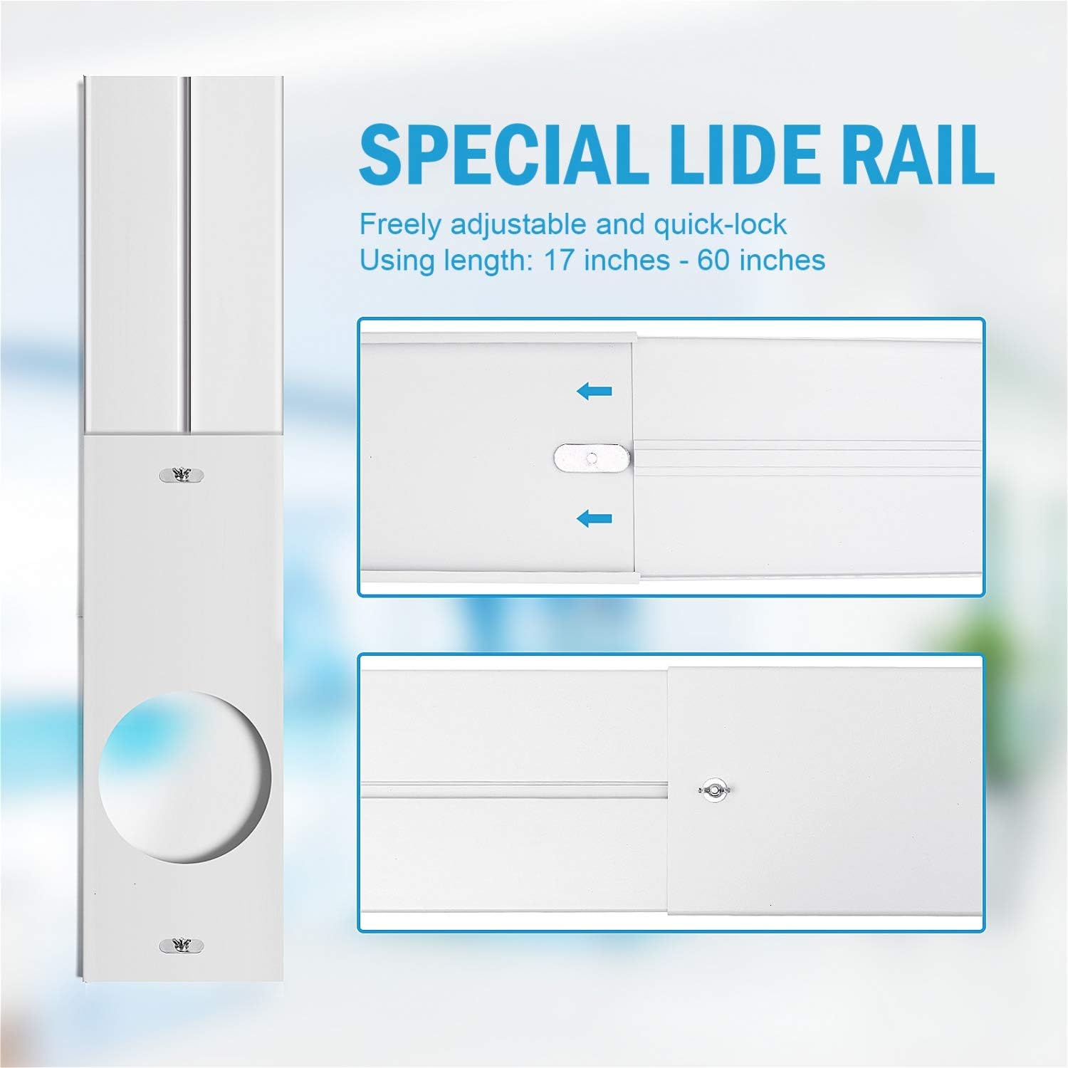 YoleShy Portable Air Conditioner Window Kit with Coupler Adjustable Window Seal for AC Unit, Sliding AC Vent Kit for Exhaust Hose, Universal for Ducting with 5.9 Inches Diameter : Home & Kitchen