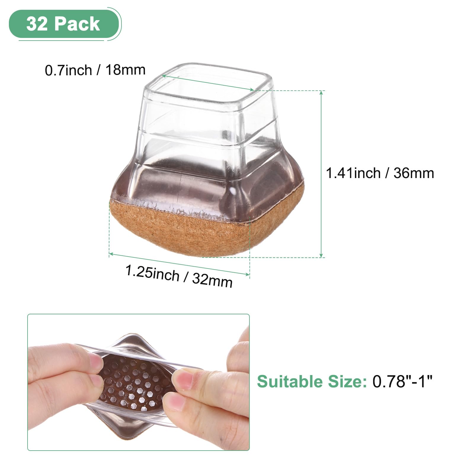 M METERXITY 32-Pack Chair Leg Floor Protectors - Image 3
