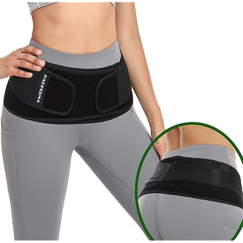 Sacroiliac SI Hip Belt for Women Men SI Joint Hip Belt Lower Back Support Brace Hip Braces for Hip Pain Pelvic Support Belt Adjustable Sciatica Pelvis Lumbar Pain Relief Trochanter