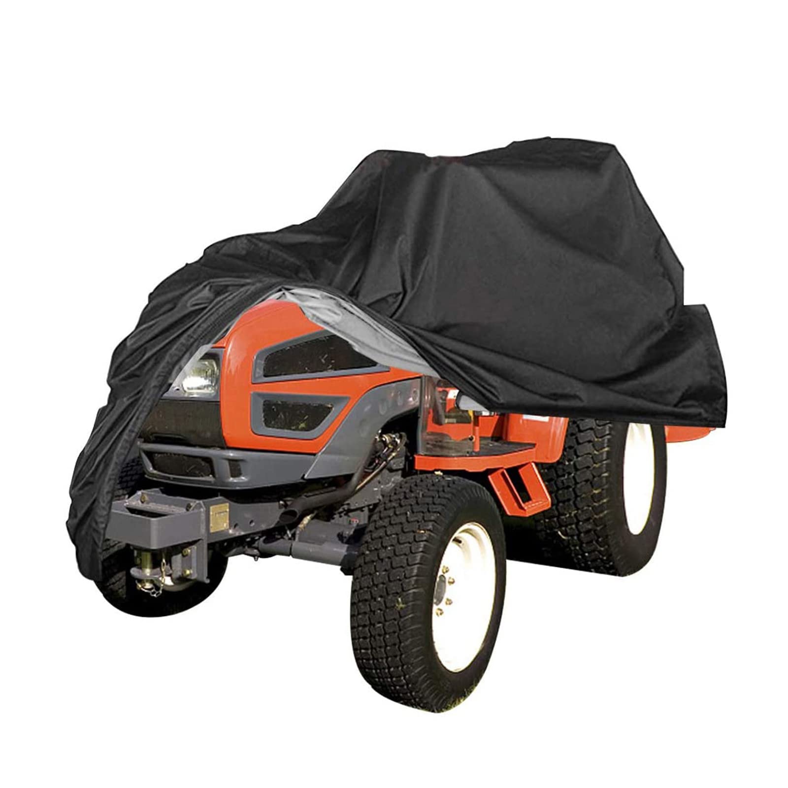 Eljeczt Riding Lawn Mower Cover Universal Waterproof Heavy Duty Outdoor Lawn Tractor Cover Accessories with Storage Bag Water Resistant Dustproof Outdoor Portable Black, 183 * 137 * 117cm,Black