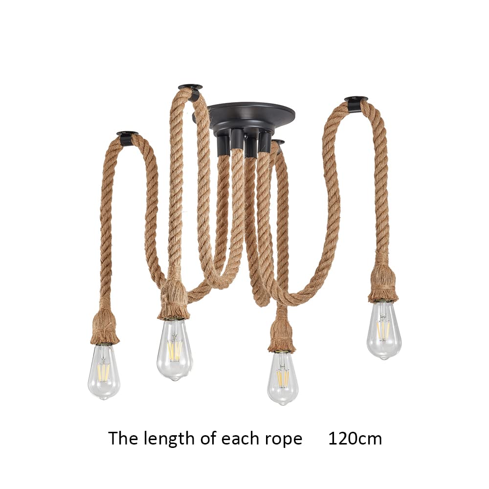 STARRYOL Lampadario Industriale Lampada a Sospensione, Lampada a Sospensione a 4 Corde per Sala da Pranzo, Sala, Ristorante, Bar, Caffè
