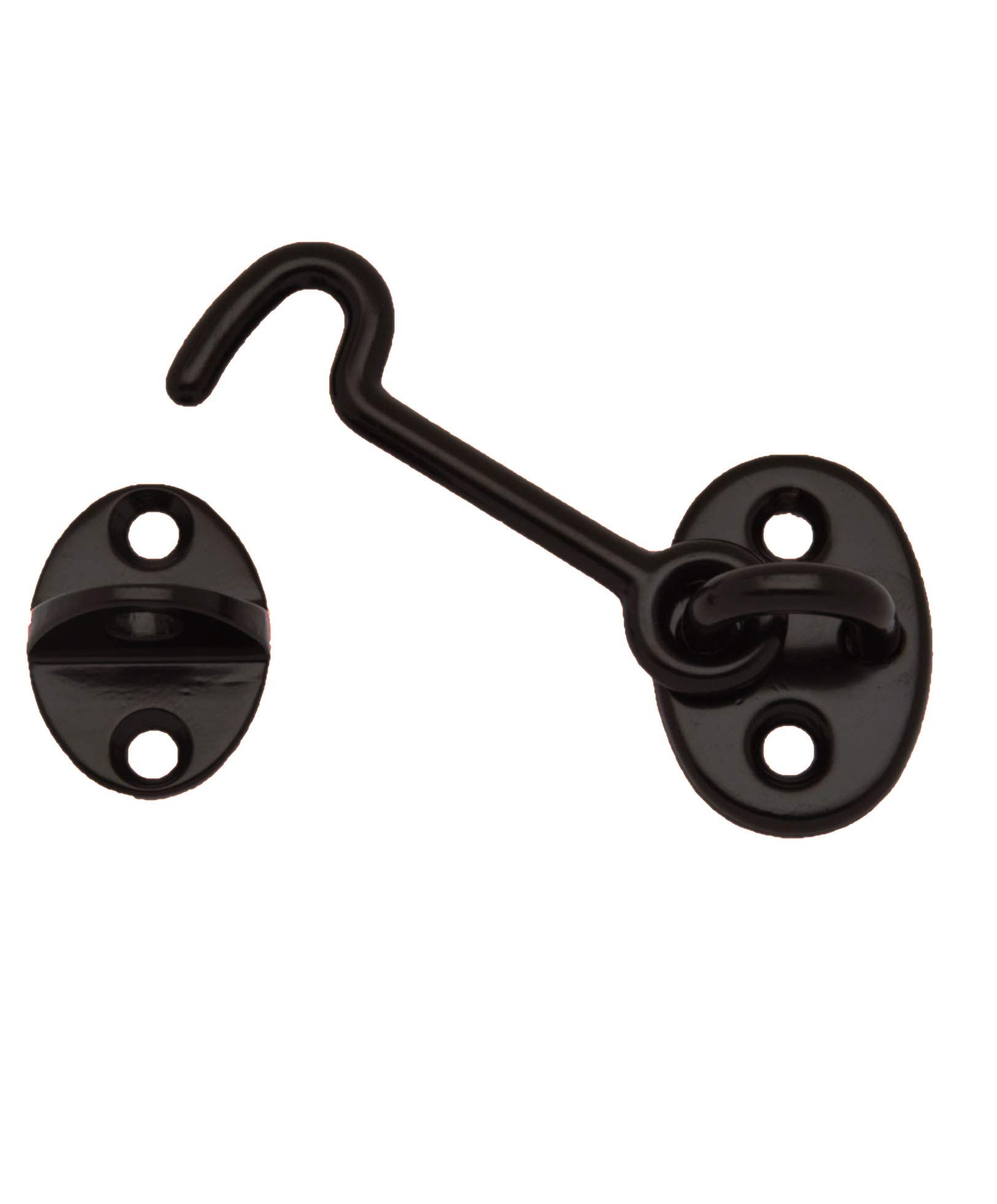 QCAA Forged Brass Cabin Hook Latch & Eye, 2-1/2", Oil-Rubbed Bronze, US10B, Made in Taiwan, 1 Pack