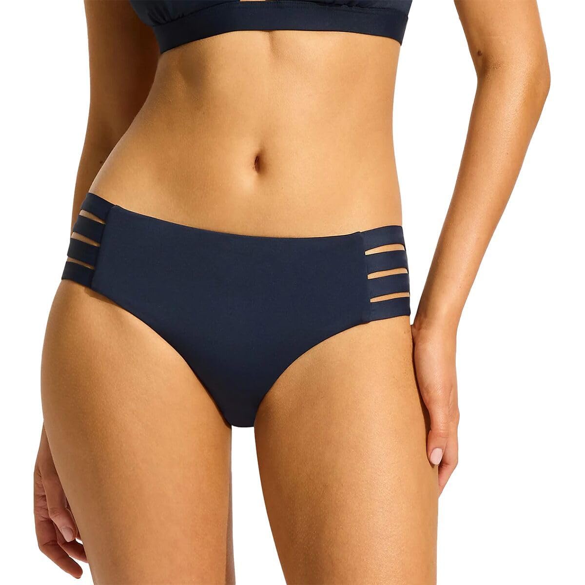 Womens Multi Strap Hipster Full Coverage Bikini Bottom Swimsuit