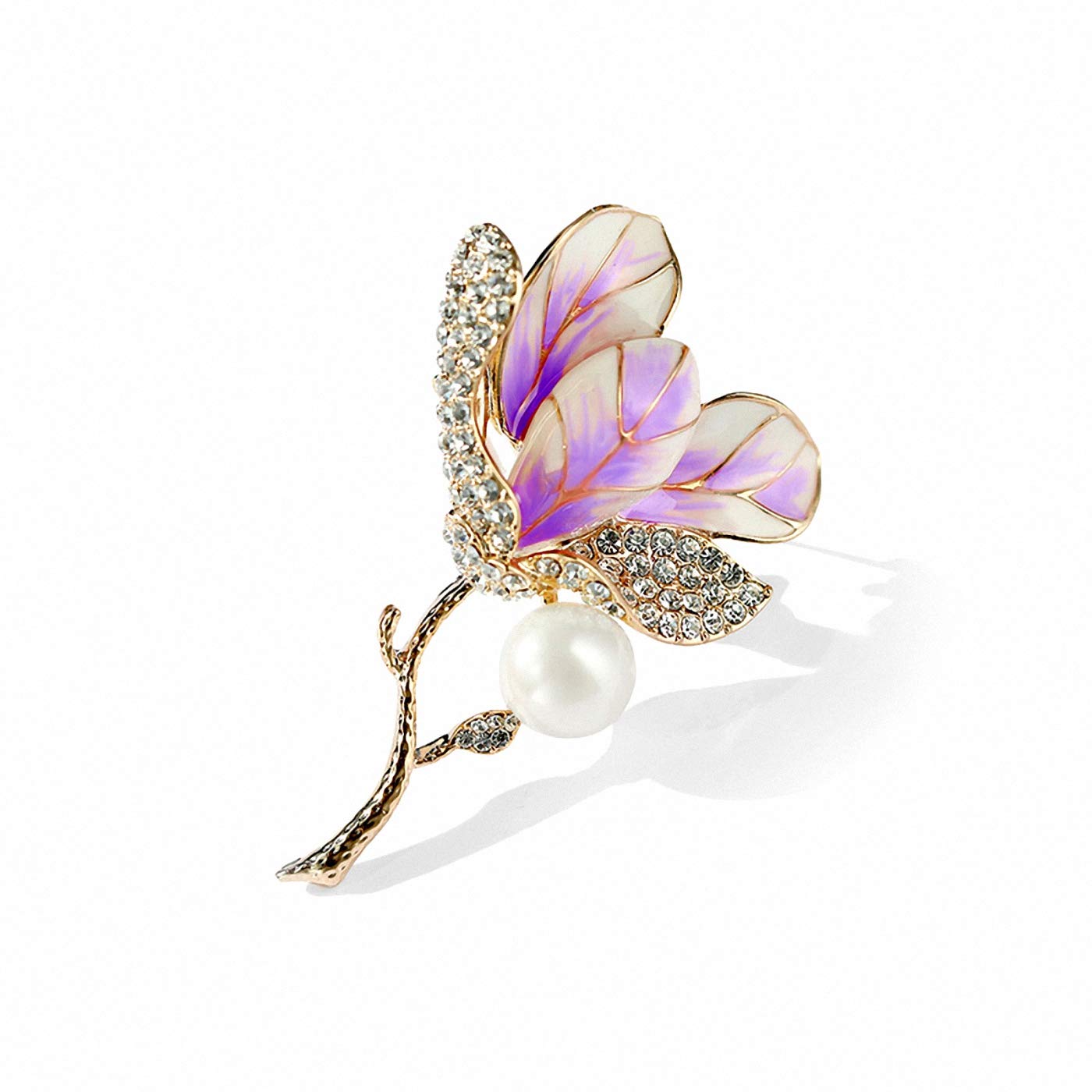 Tulpe Blume Emaille Pin Broach Strass Kristall Frauen Broschen Pins