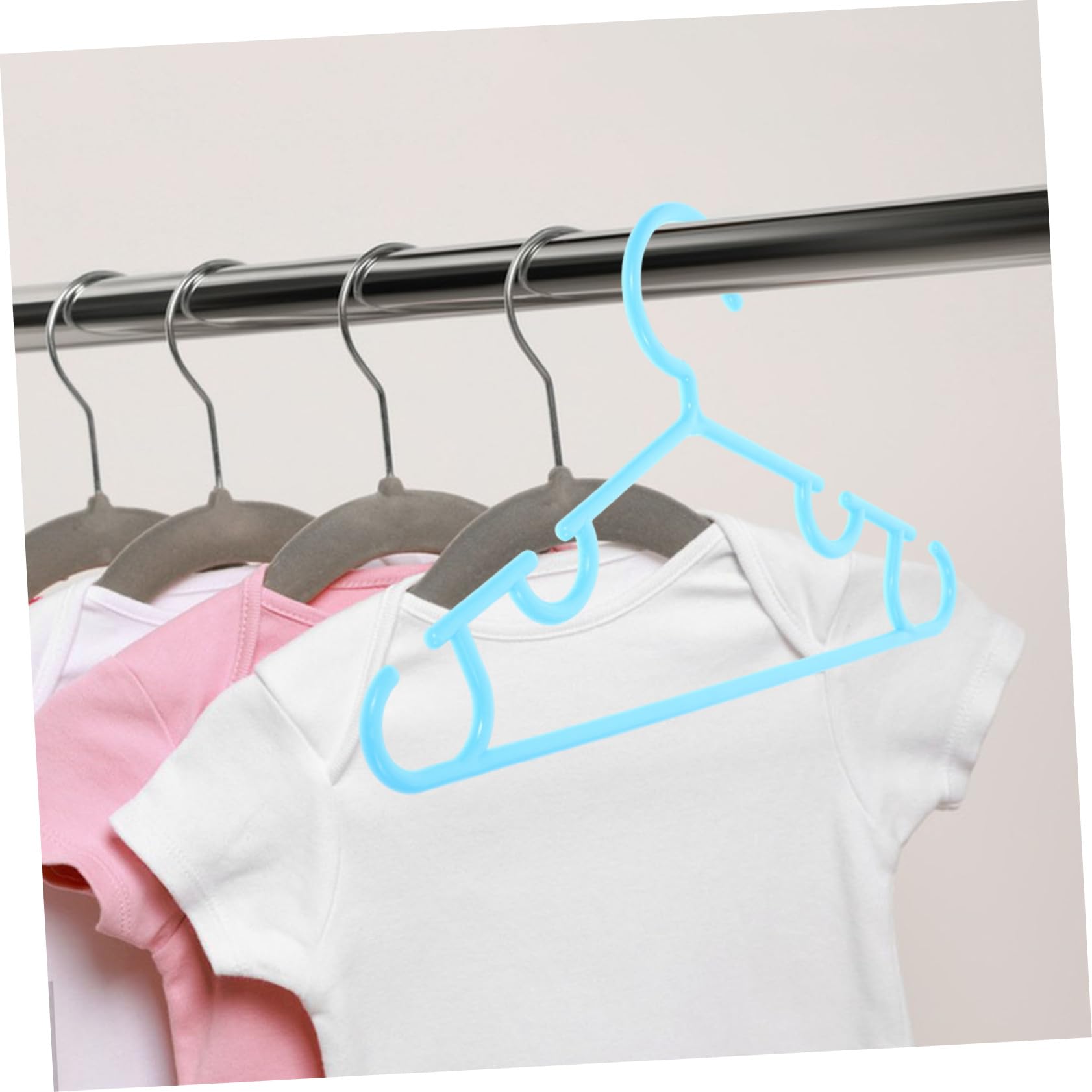 Outanaya 10pcs Children Hanger Hangers Clothes Rack Dress Hanger Plastic Hanger Hanger Clothes Hanger Children Clothes Hanger Space Saving Boots Hanger Hanger Sky-Blue Pp