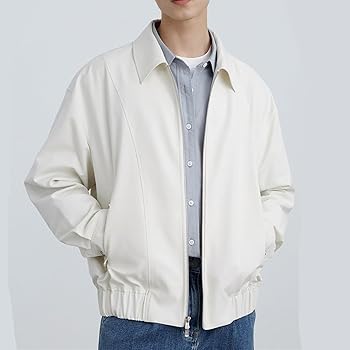 Amazon | [Yindaity] スタジャン メンズ 襟付き ダブルヘッドジッパー