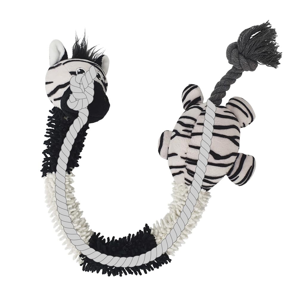 Nobby 62422 Plush Zebra with Rope Inside 61 cm, black/white - Image 2