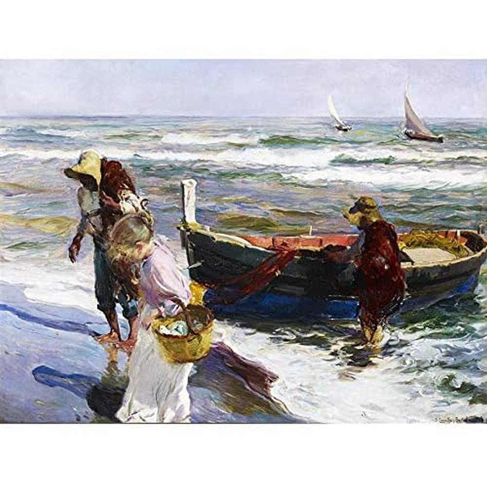 Artery8 Sorolla Arrival Of Fishing Boats Painting Unframed Wall Art Print Poster Home Decor Premium