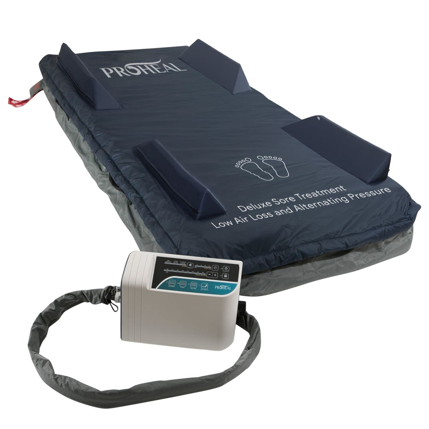 Low Air Loss Alternating Pressure Mattress with Raised Rails - 36” x 80” x 8