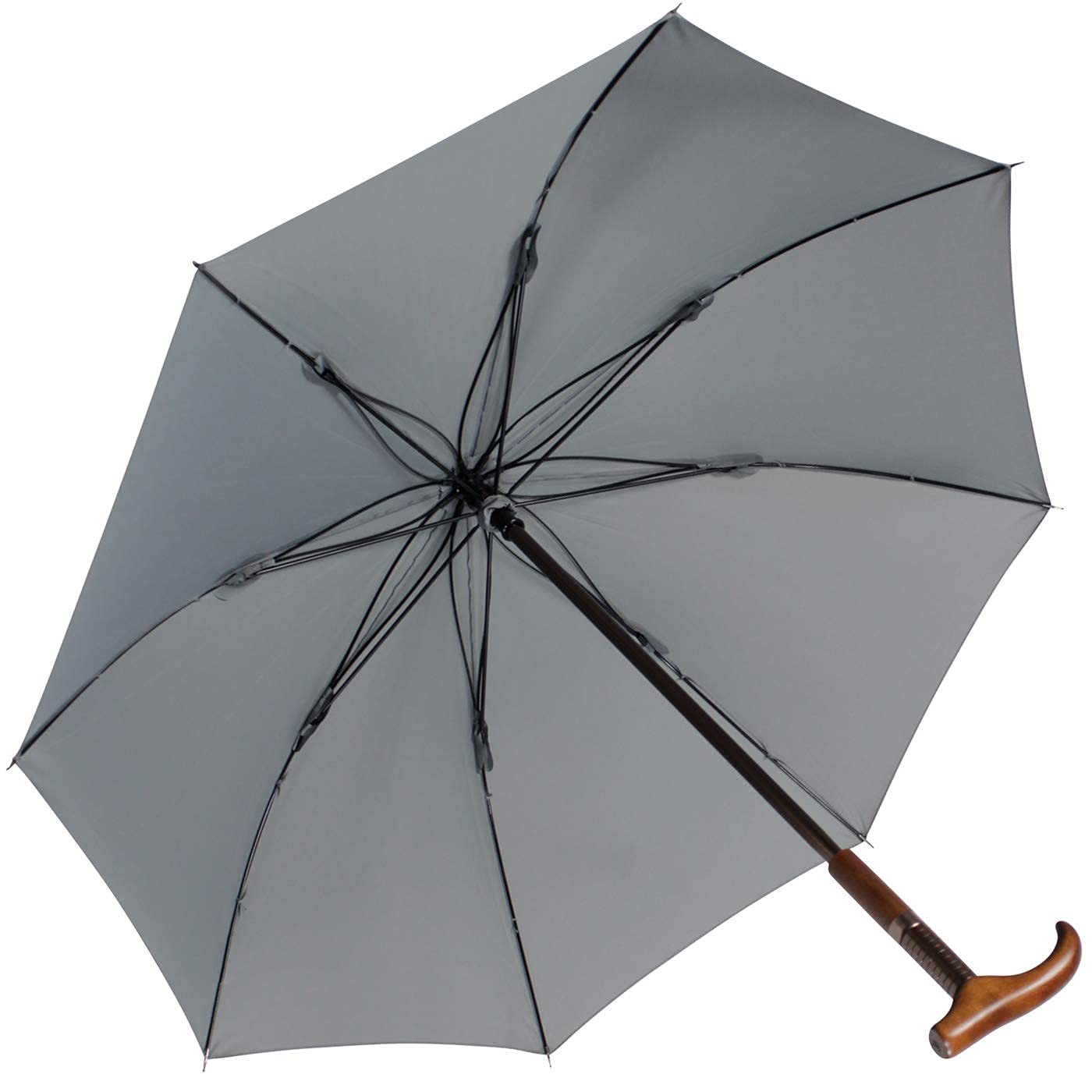 iX-brella Stützschirm höhenverstellbar mit Holzgriff - grau