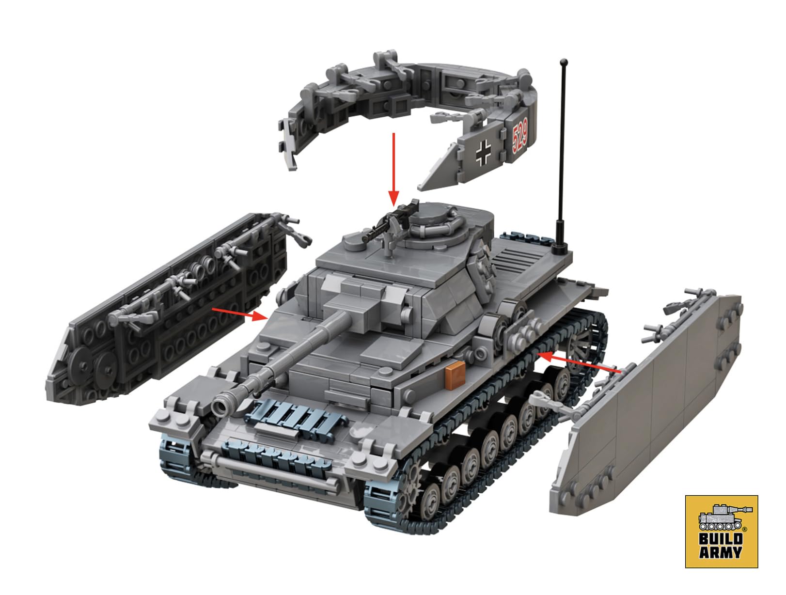 Panzer IV Ausf. H Czołg średni zestaw do budowy klocków