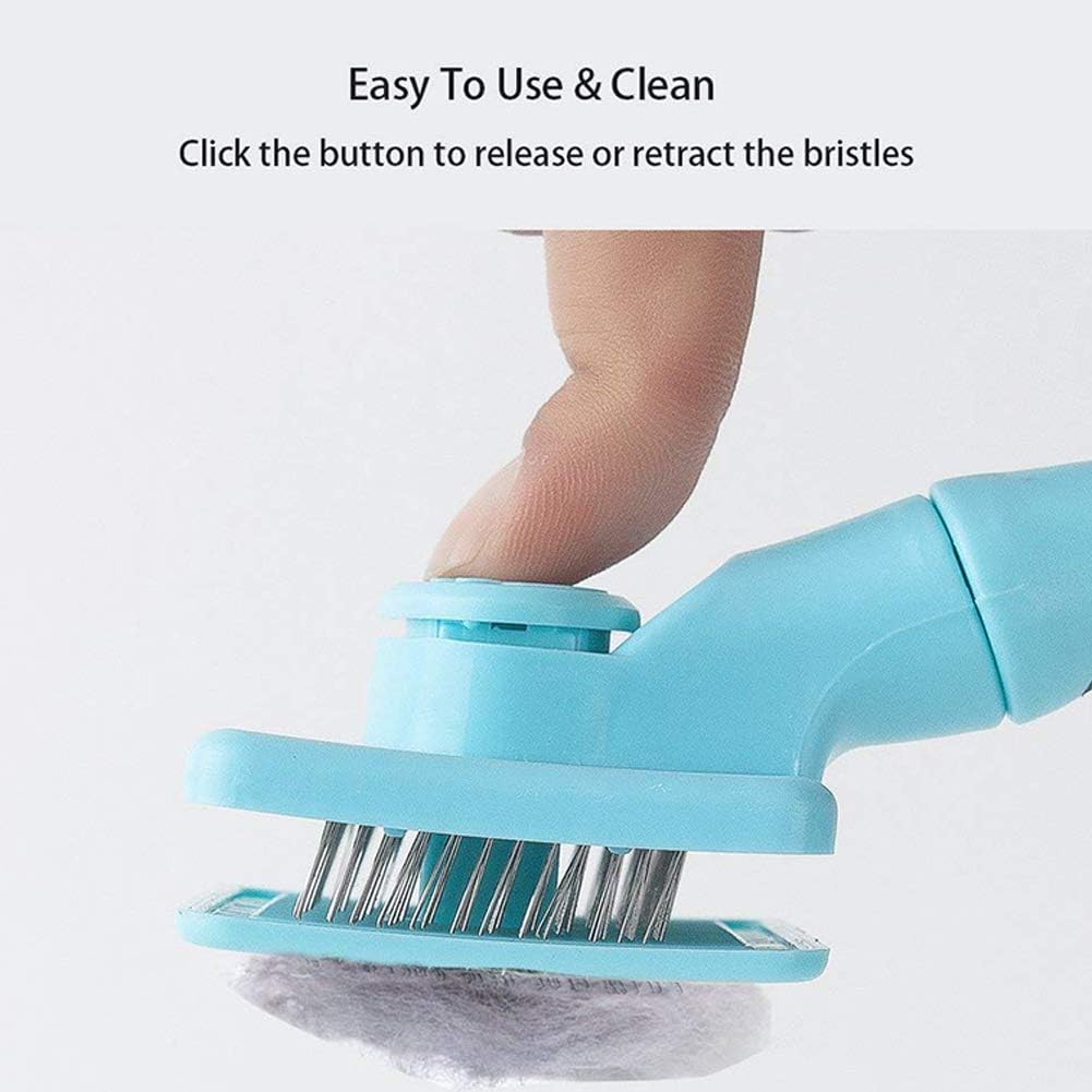 Self Cleaning Slicker Brush for Dogs and Cats Brush Pet Grooming Tool for Deshedding,Pets Shedding Comb,Gently Removes Loose Undercoat, Mats and Tangled Hair for Long Or Short Hair
