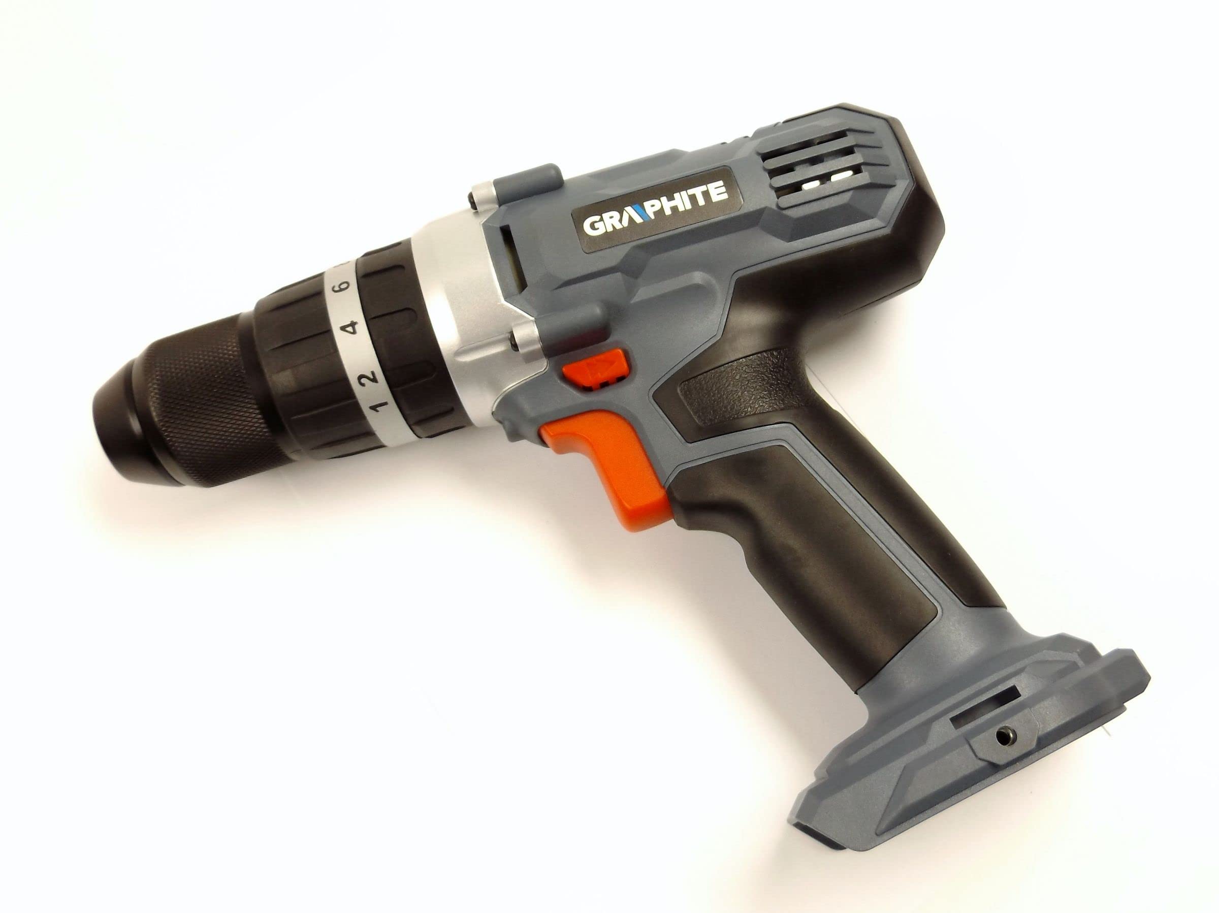 GRAPHITE Perceuse-visseuse sans fil 18V, Li-Ion, RPM I : 0-350 min-1 II : 0-1250 min-1, impact I : 0-5250 min-1 II : 0-18750 min-1, sens horaire/antihoraire, mandrin auto-serrant 2-13 mm