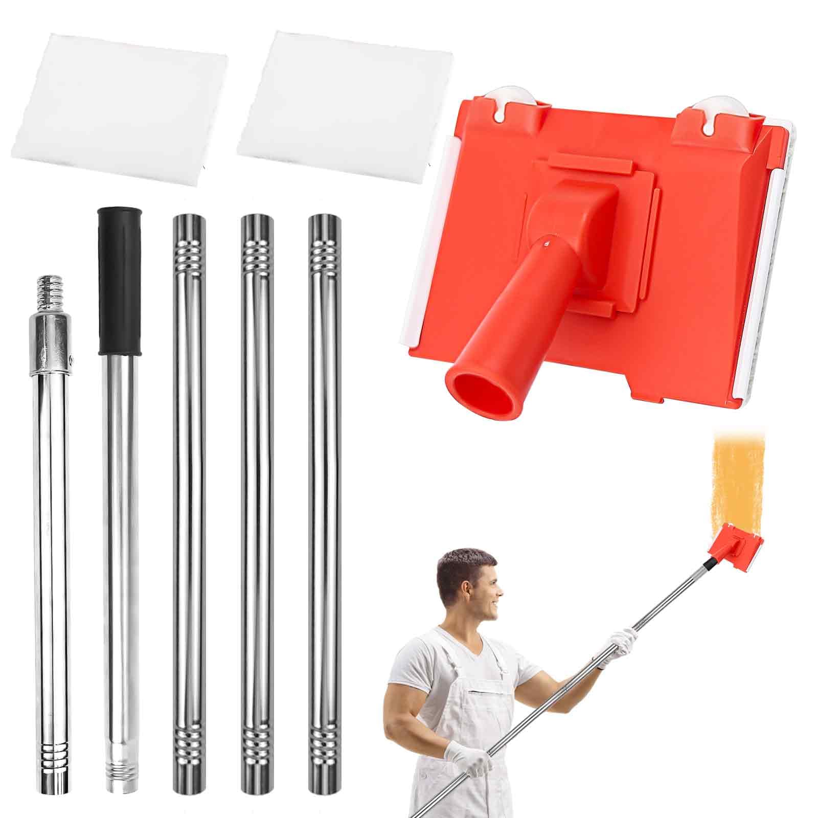 Paint Edge Trimmer with 2 Replacement Pads, Paint Edger Tool with Extension Pole, Edge Latex Painting Flat Edging Tools with Brush, Achieve Flawless Edges on Walls, Ceilings, Corners