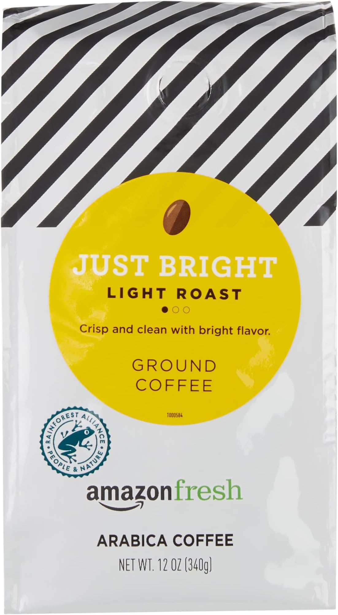 Amazon Fresh Just Bright Ground Coffee, Light Roast, 12 Ounce (Pack of 3)