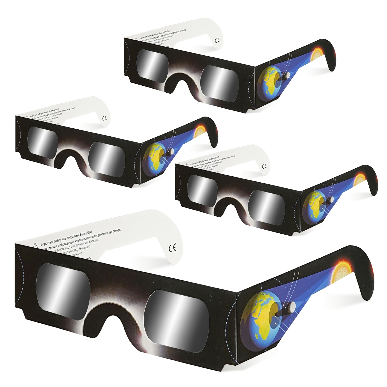 QIWEI gafas eclipse solar homologadas QW-SOZ4,Certificadas EN ISO 12312-2, Visores Solares Seguros para Observación Directa del Sol, Filtros de Alta Definición