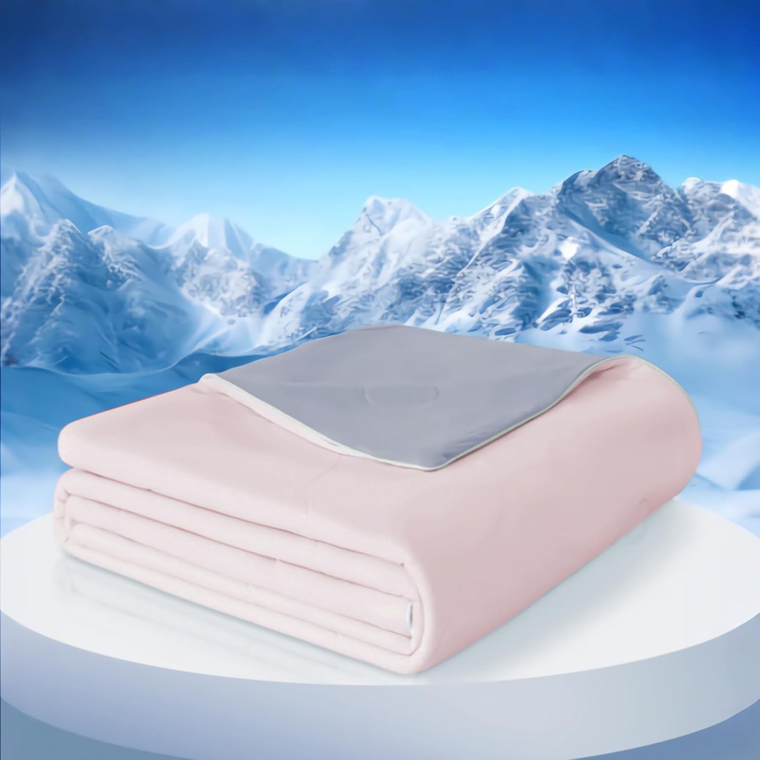 Ice Blankets for Hot Sleepers Cooling Blanket Soft Night Sweats Cooling Comforter Breathable Cold Blankets Cozy Lightweight Comfy Quilt Machine Washable Four Season Dual-Sided Light Pink