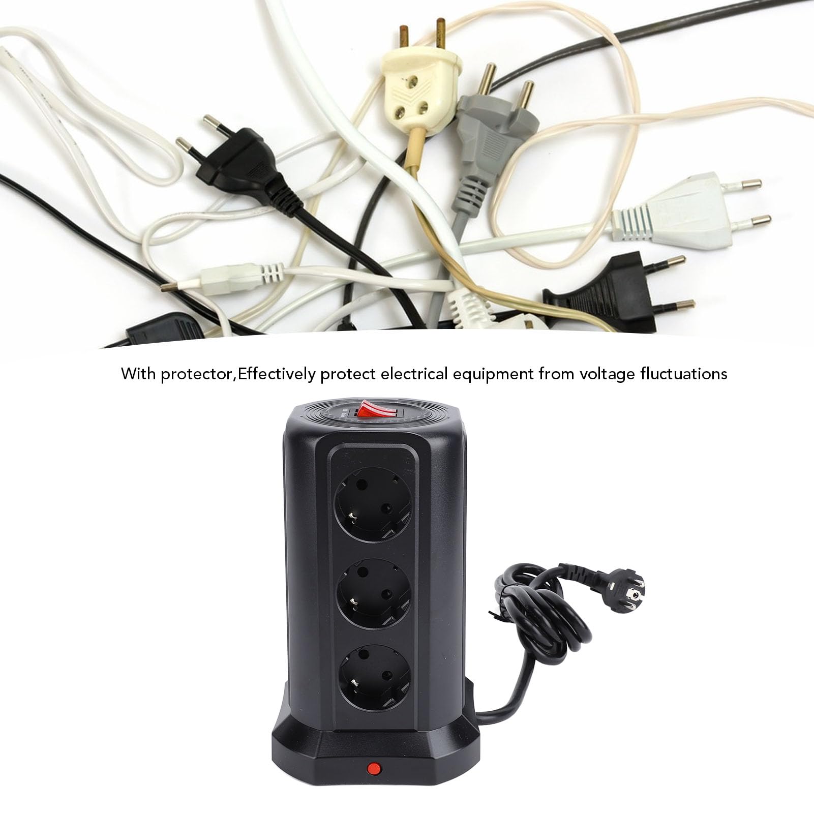 Generic Tower Power Pasek, Wielofunkcyjny Przełącznika Elektryczna Wieża Elektryczna do Użytku Domowego (BLACK)