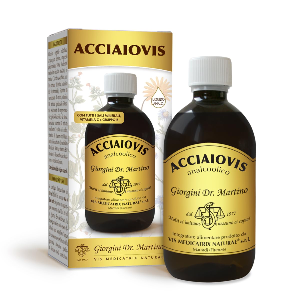 Dr. Giorgini - Dr Giorgini Acciaiovis Liquido Analcolico Integratore di Ferro 500ml - 980638985