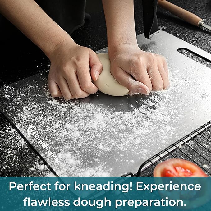 Image of Btop Stainless Steel Chopping Board, Corrosion Resistant, Waterproof, Rust-Proof, Professional Kitchen Equipment (Steel Reguler Size H Chopping Board)