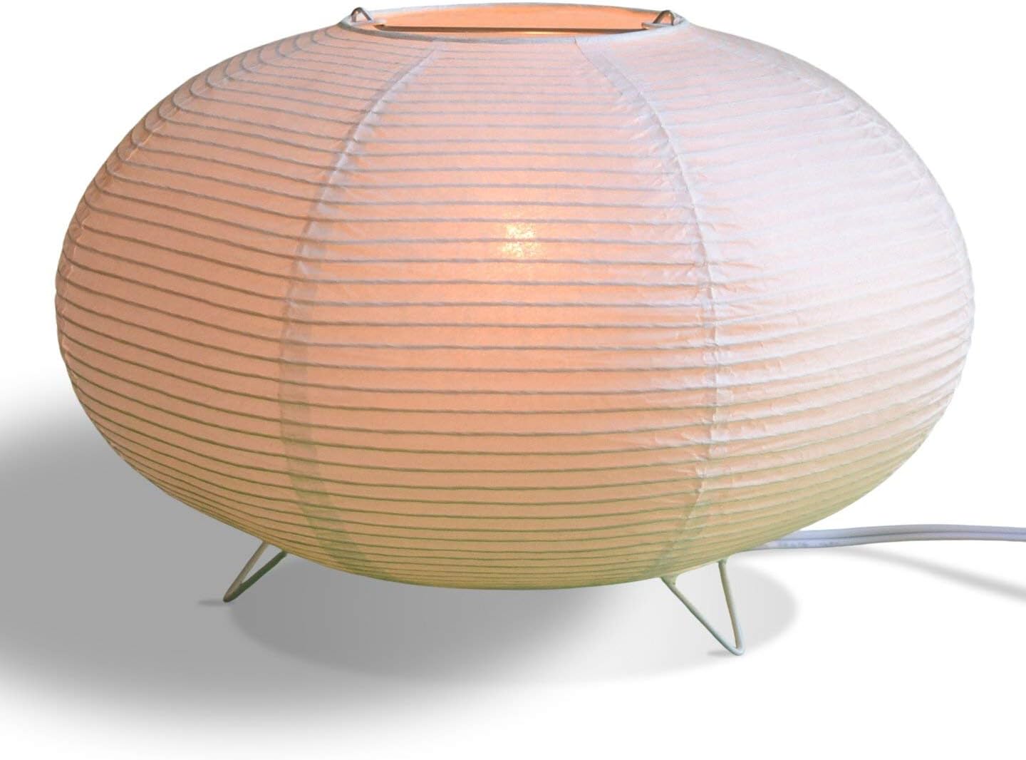 fantado Red Corded Round Table Top Lantern Lamp Kit w/Light Bulb, Fine Lines, Black Cord