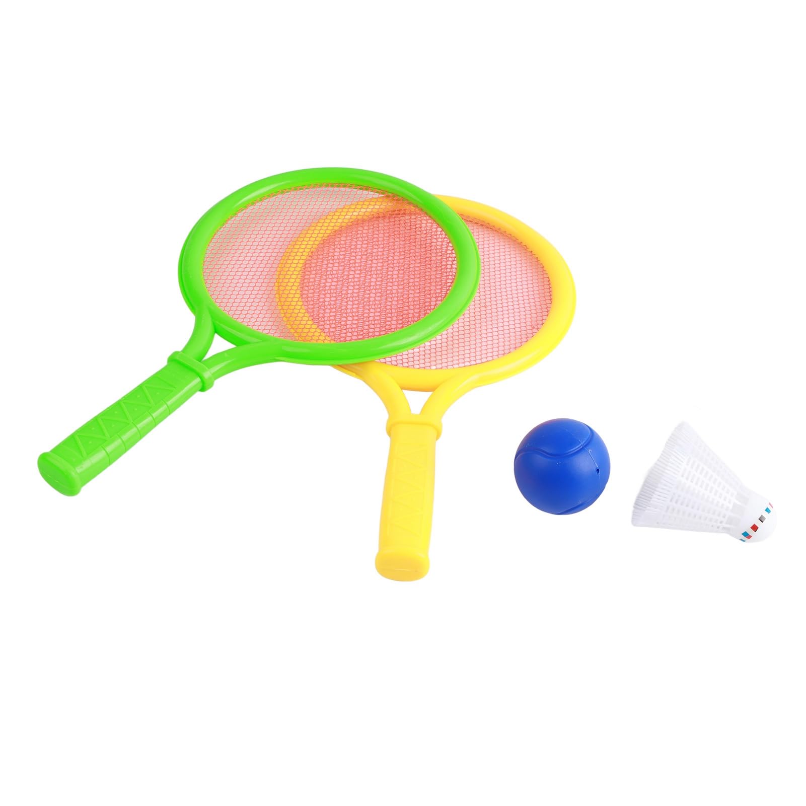 Raquette De Tennis Pour Enfants Bleu + 4 Balles Douces Et 6 Balles Badminton - Sac De Transport Inclus