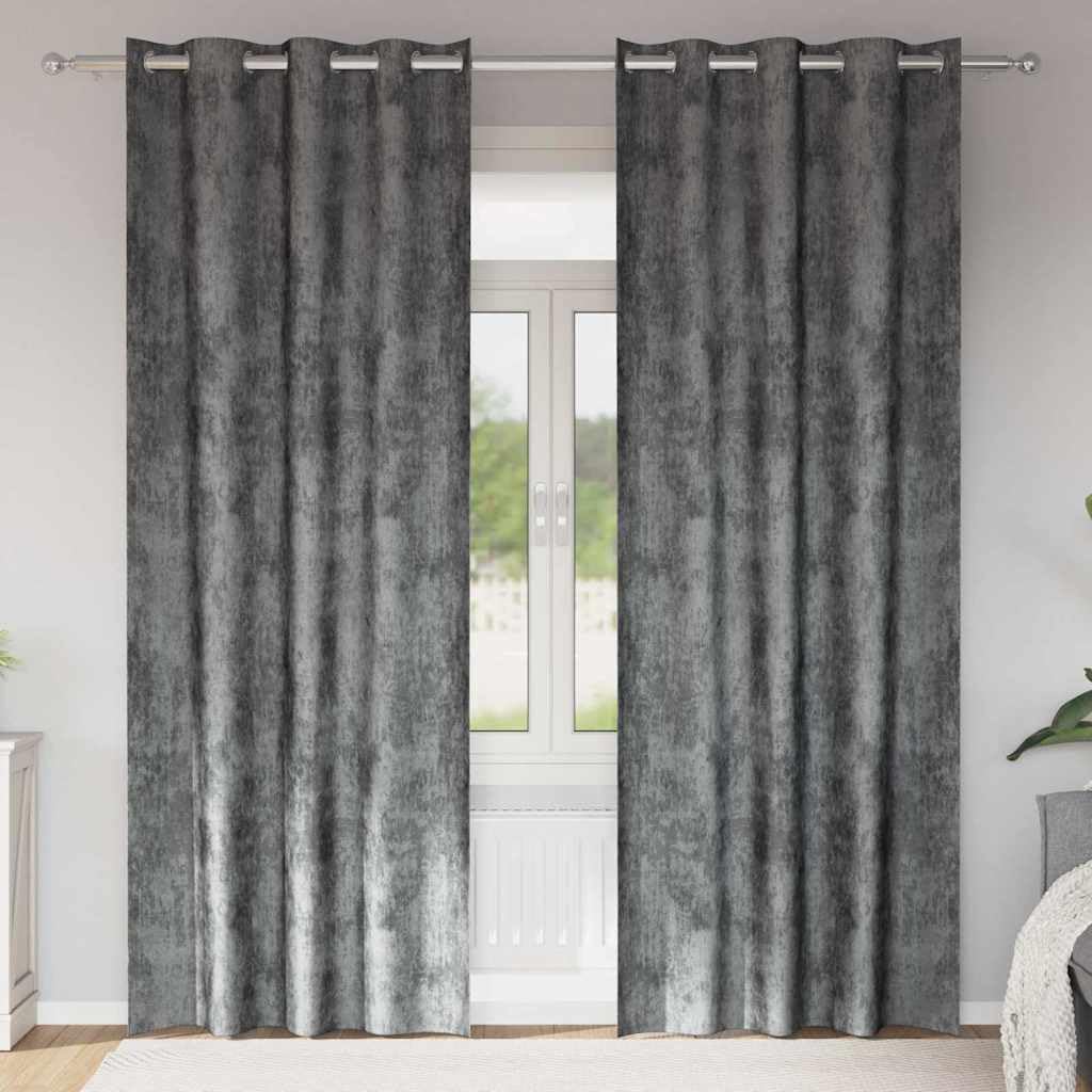 Tende in Velluto Grigio 2 Pz 225 x 140 cm
