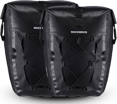 ROCKBROS Borsa Posteriore per Bici MTB Borsa Portapacchi Bicicletta Pacchetto Laterale Impermeabile Grande Capacità 20-27L Multifunzionale