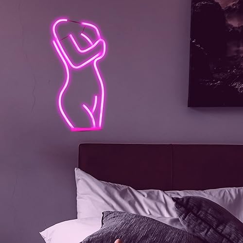 Miniatura 5 de Letreros de neón para mujer, luz nocturna LED, arte de pared, decoración de cueva, luces de silueta con USB y baterías para dormitorio, fiesta, bar,