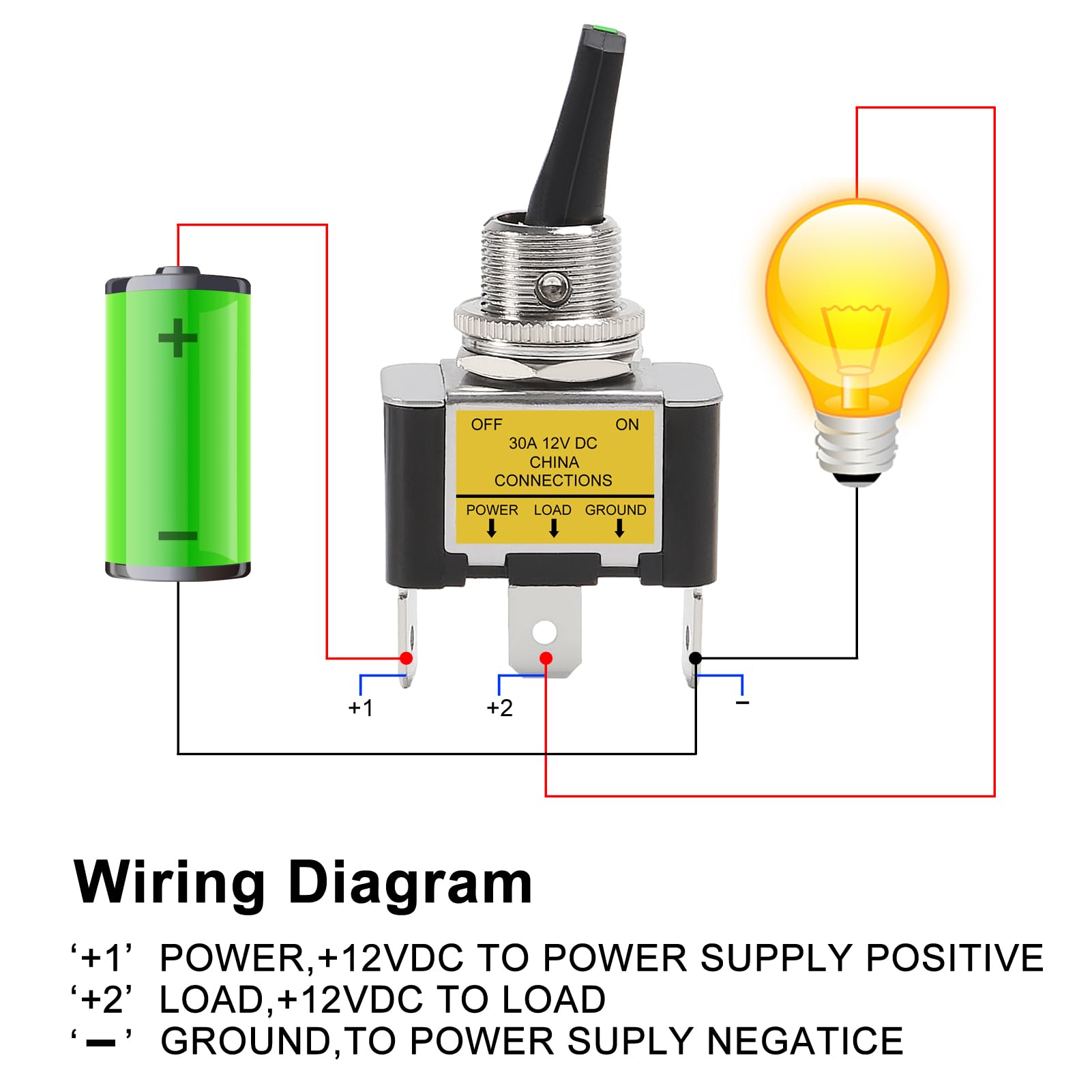 Snapklik.com : 4PCS Green LED Toggle Switch 30 Amp 12 Volt Toggle ...