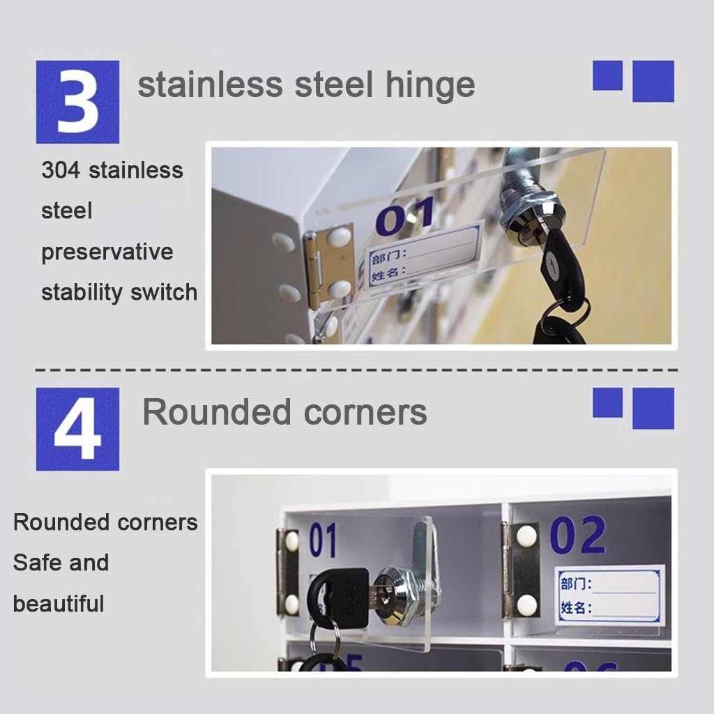 White Acrylic Cell Phone Locker Box - Mobile Phone Organizer for Home, Office, Meeting Room - 40 Slots Storage Solution for Devices and Accessories