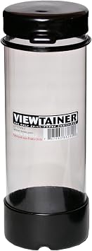Viewtainer CCRT27508-4 Black Tethered Cap Storage Container, Black, 2.75"X8"