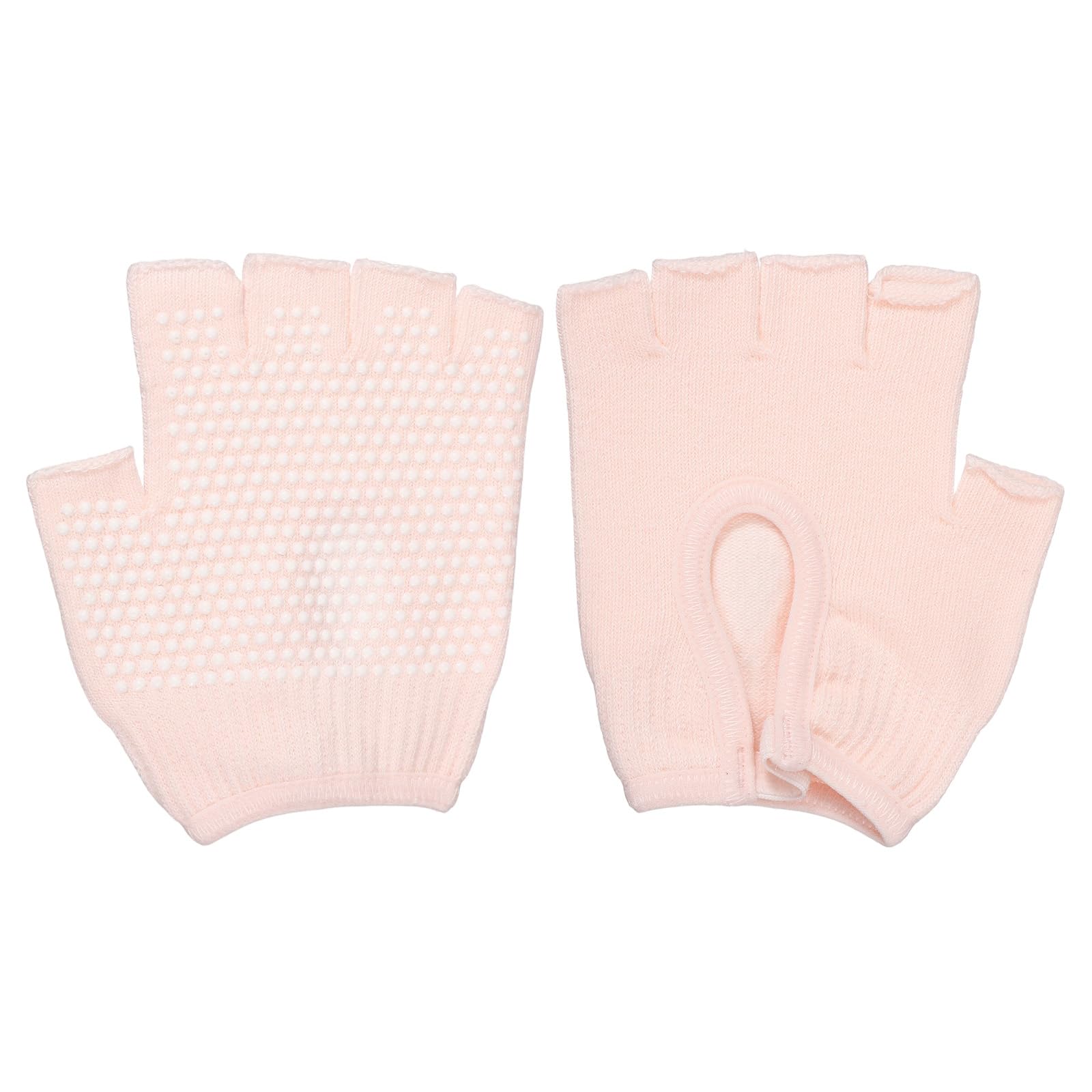 YELARXI Yoga Gloves, Non Slip Fingerless Pilates Gloves Breathable Exercise Workout Mittens - Fitting For(Men Women Gym/Weight Lifting/Cycling/Training), Light Pink — image 1
