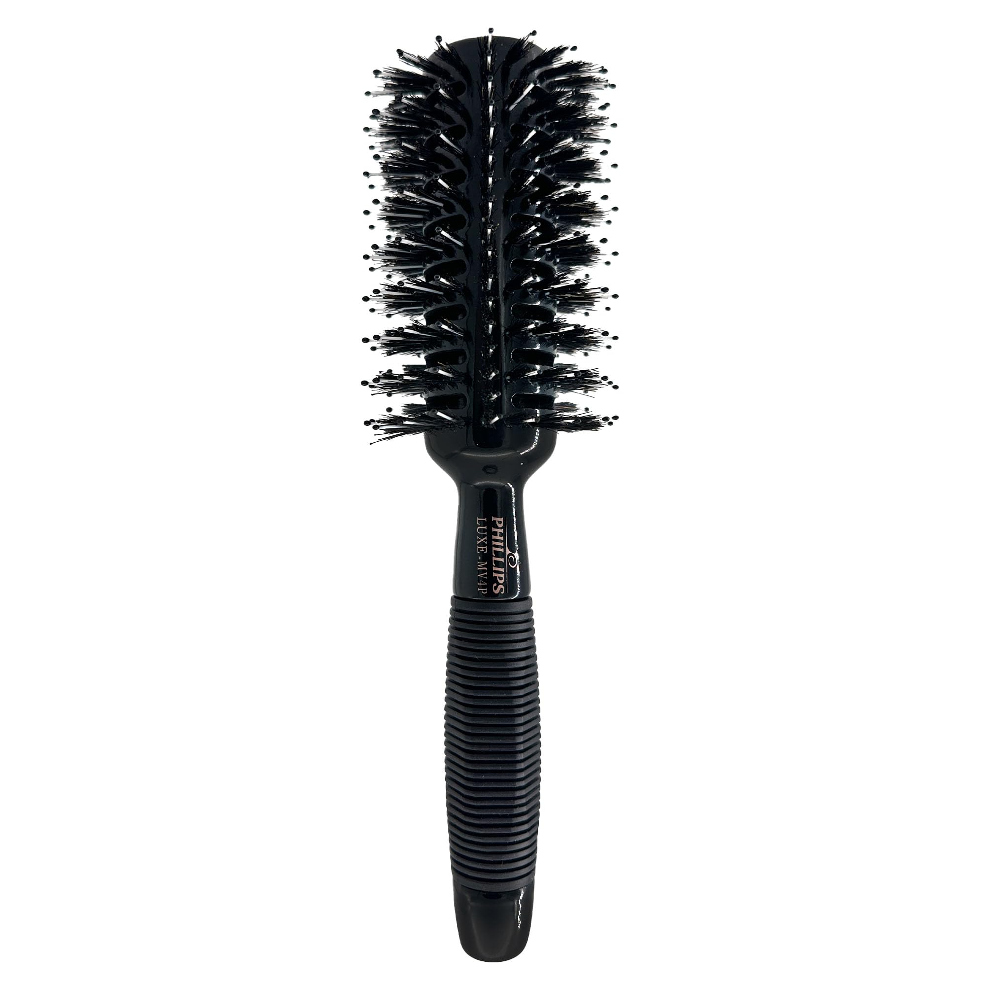 Phillips BrushLuxe Monster Vent 4 Poly-Tipped Professional Hair Brush (2.75” Diameter Barrel) – Black & Rose Gold Vented Hairbrush, Mixed Boar Hair & Poly-Tipped Nylon Bristles
