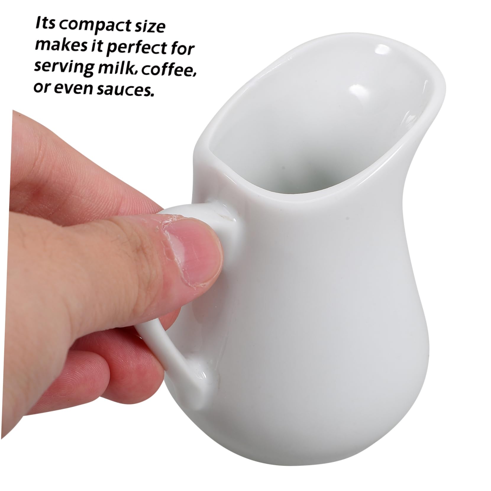 COLLBATH 4pcs Ceramic Milk Jug Syrup Jar Milk Jar Coffee Creamer Pitcher Milk Frother Cup Serving Sauce Pitcher Flavored Creamer Pitcher Small Creamer Pitcher Creamer Pourer Ceramics White