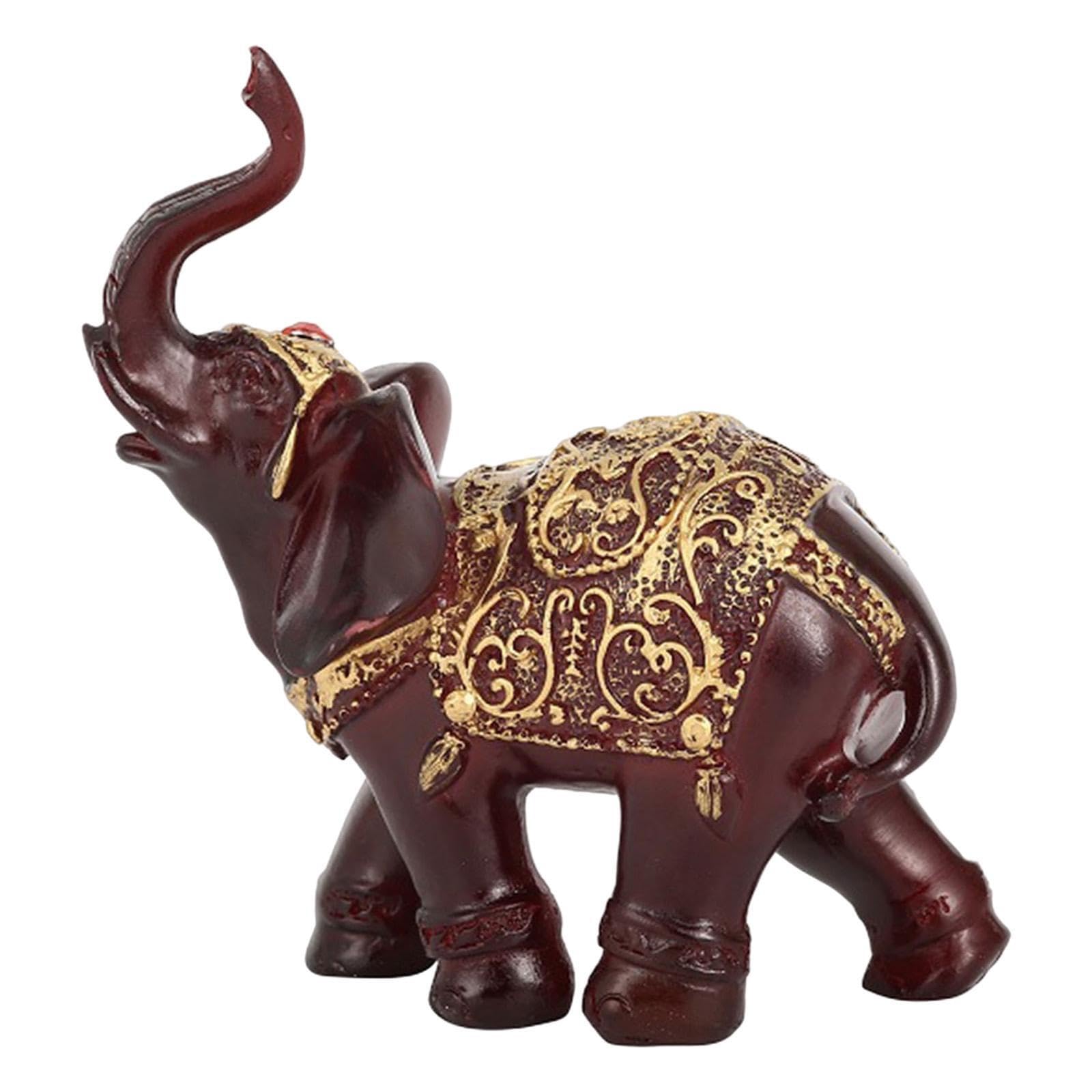 ALCXAZS Delightful Elephant Sculptures Figurines Animal Statues Outdoor Indoor Tabletop Decor Beautiful Home Craftsmanship Gift Animal Figurines Sculptures