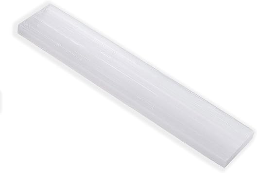 Himalayan Glow WBM Selenite Plate for Crystals and Healing Stones 6-8 Inch, Powerful Charging Bar for Metaphysical High Energy and Protection, 6Inch, White