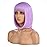 eNilecor Short Bob Hair Wigs 12 Straight with Flat Bangs Synthetic Colorful Cosplay Daily Party Lilac Neon Wig for Women Natural As Real Hair+ Free Wig Cap (Lavender Purple)
