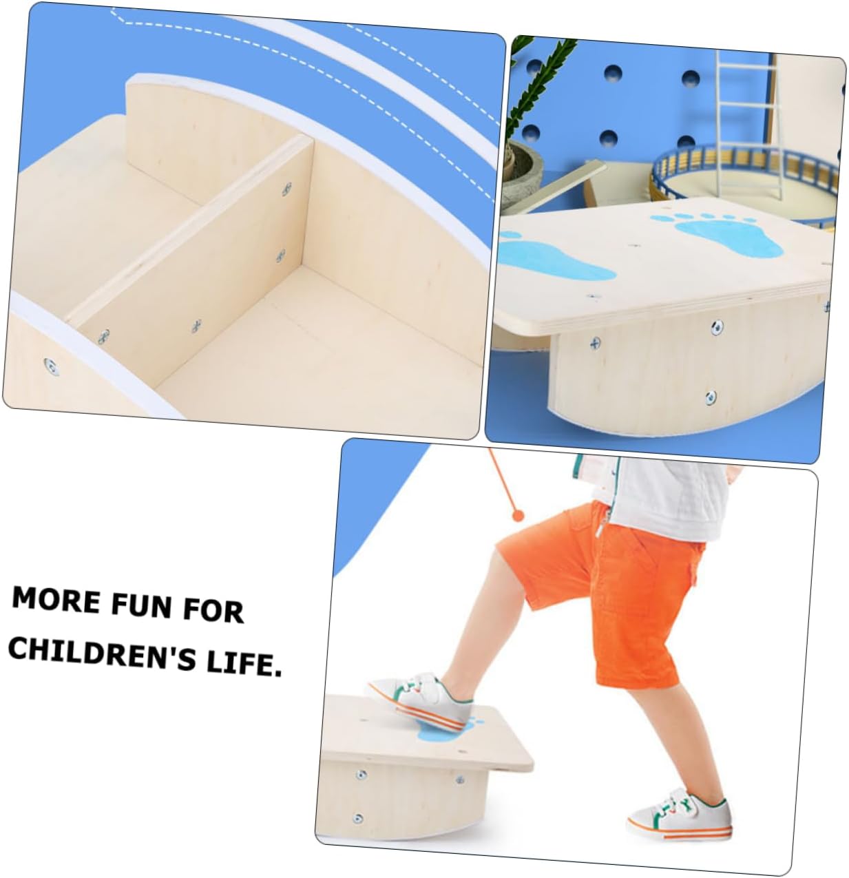 Mipcase Wooden Balance Board Toy for Kids Balance Training Platform Fun Wobble Board for Boys and Girls Preschool Teaching Aid for Stability and Coordination