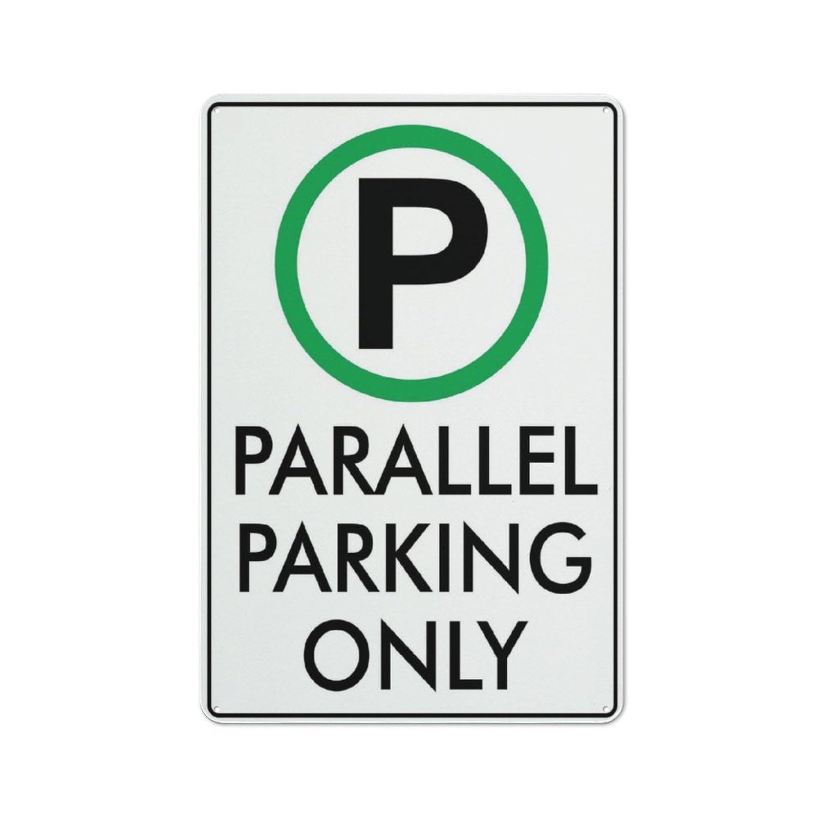Parallel Parking Only Sign, 8x12 Inch Rustproof Aluminum Metal Sign, Multicolor