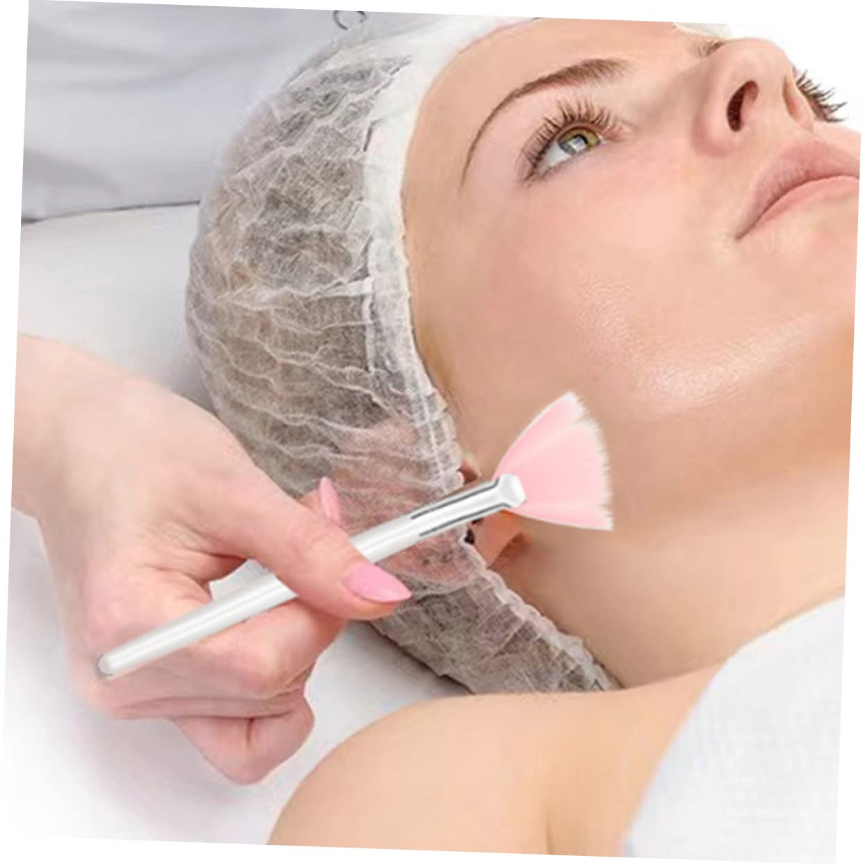 FRCOLOR Juego De 4 Brochas De Maquillaje Con Mango En Forma De Abanico Para Maquillaje Facial Y De Detalle (6 Unidades)